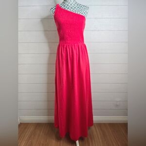 Elegant One Shoulder Pink Dress